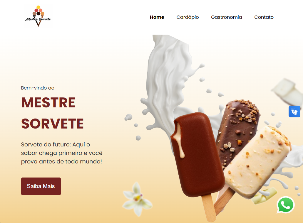 Capa do projeto Aplicação Web/Mobile para Sorveteria